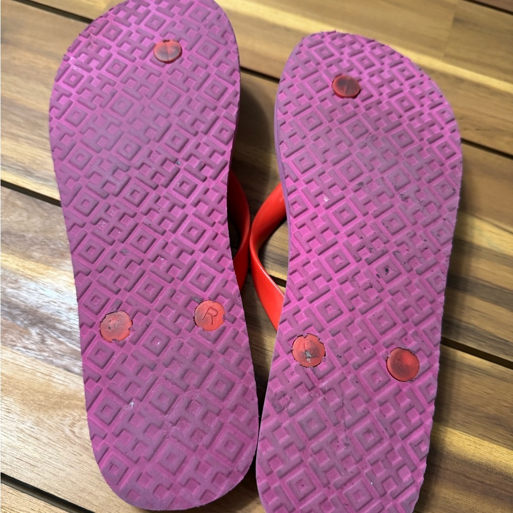 Tory Burch Red Flip Flops - Picture 2 of 4